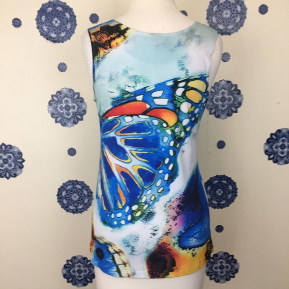 Mushka Tops - Mushka by Sienna Rose butterfly blue tank top L